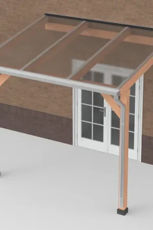 Douglas terrasoverkapping Polycarbonaat Helder Geschaafd 300 x 250 cm Beperkt Aanbod